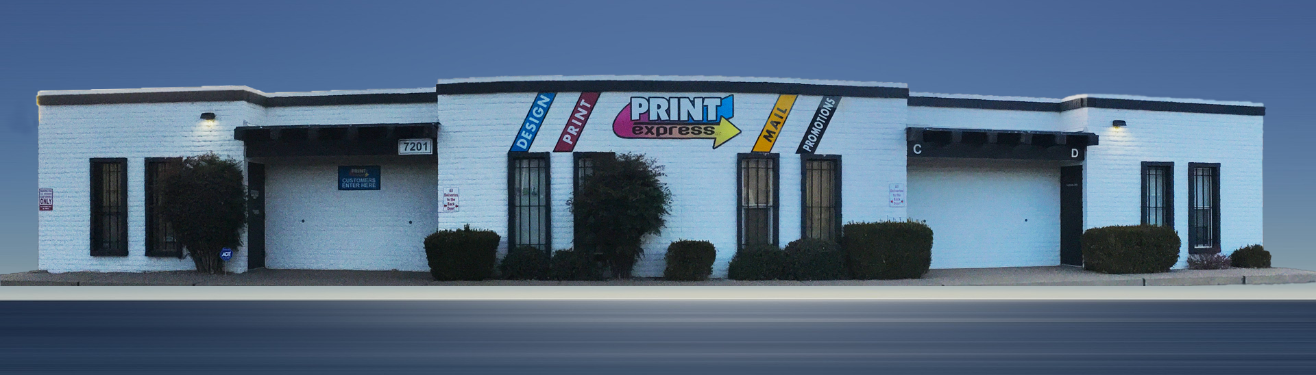 Print Express Front Pano Panoramic Front View of Office