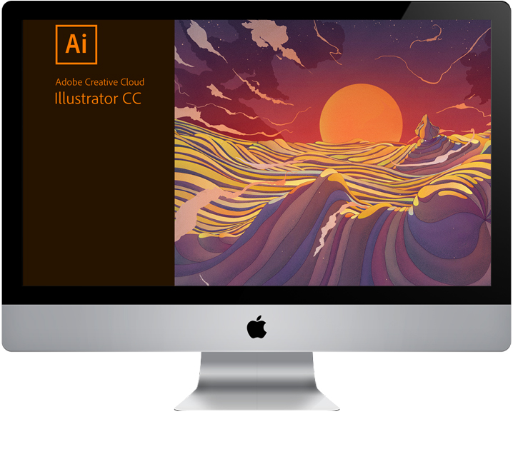 Computer with AI Computer with Adobe Illustrator